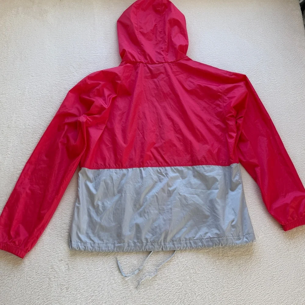 Columbia Women’s XL Pink Gray Windbreaker Hooded Zip Jacket - Picture 9 of 16